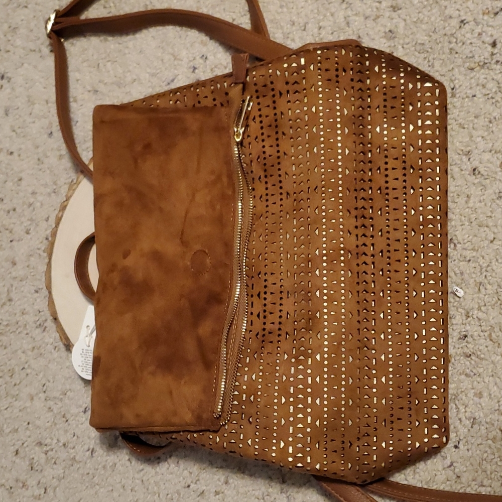 Ystrdy Brown Soft Feel Backpack Handbag NEW
